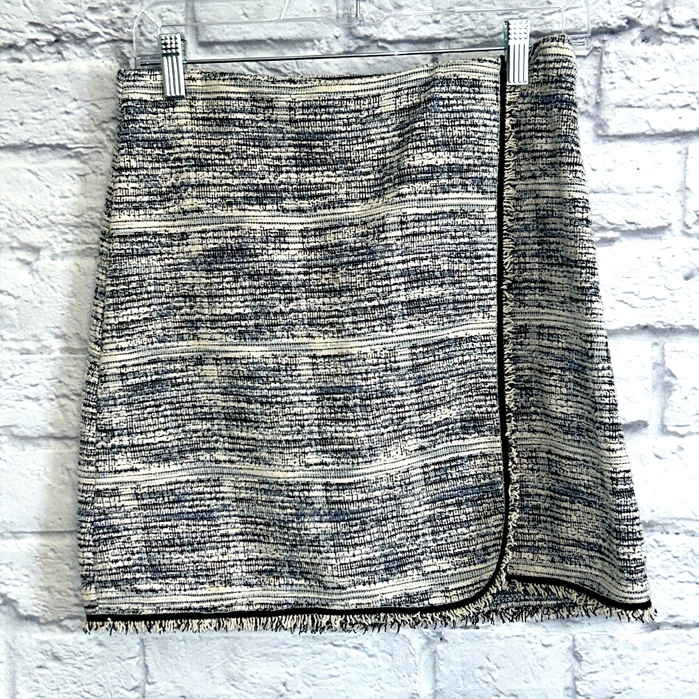 Max Studio tweed faux wrap mini skirt
